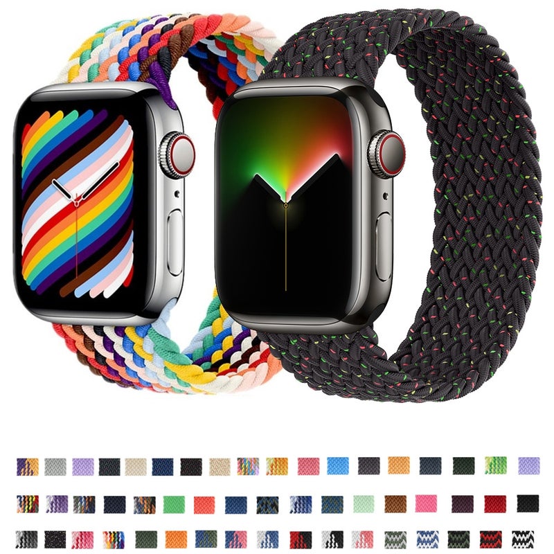 إيروريكس سوار ساعة نايلون مضفر بدورة واحدة لساعة Apple Watch Ultra 49 مم وWatch Ultra 2 49 مم / Series 9 و8 و7 45 مم / Se 3 وSe 2 و6 وSe و5 و4 44 مم / 3 و2 و1 42 مم، الطول: 165 مم (Z أسود أبيض) - Image 2