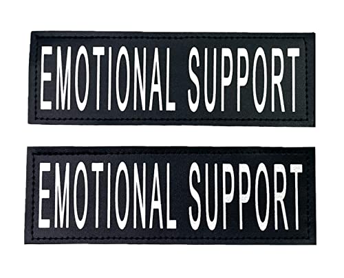 Albcorp Reflective Emotional Support Dog Patch - Set of 2 Tags with Hook Backing for ESA Dog Vest, Harness, or Collar - Emotional Support Dog Patches for Animal Vest. - Image 1