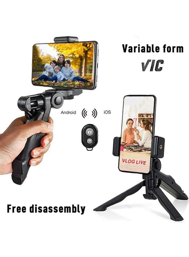 Universal Modular Video Rig Kit for iPhone,Smartphones,Action Cameras-Complete Journalist Kit Remote control,Tripod,Gun Microphone,2*LED Lights - Image 3