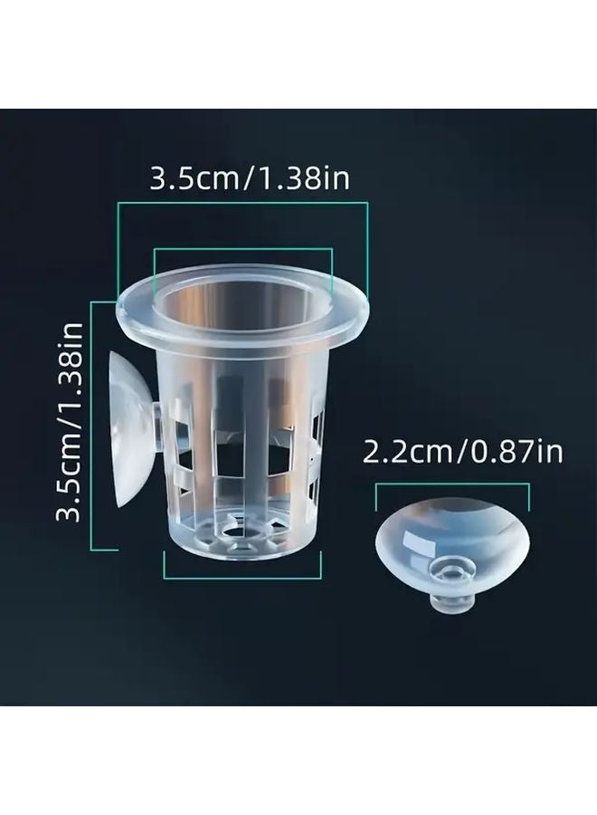 8pcs Transparent PP Aquarium Plant Cups With Strong Suction Base For Fish Tank - Image 3
