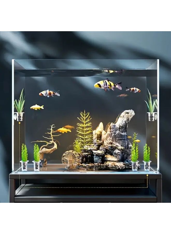 8pcs Transparent PP Aquarium Plant Cups With Strong Suction Base For Fish Tank - Image 5