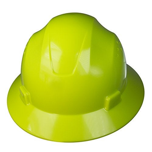 JORESTECH Safety Hard Hat Lime HDPE Full Brim Helmet with 4-Point Adjustable Ratchet Suspension for Work, Home, and General Headwear Protection ANSI Z89.1-14 Compliant HHAT-02 - Image 1