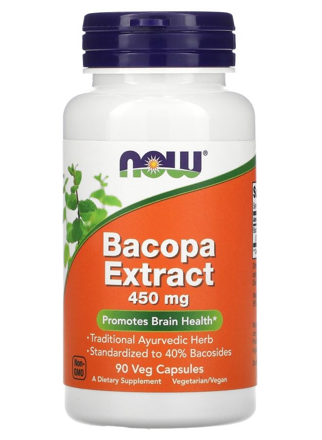 now Bacopa Extract 450 mg 90 Veg Capsules