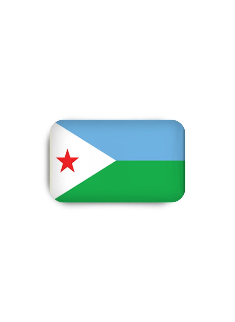 971MEDIA Djibouti Flag - Metal Badge Epoxy Coated with Magnetic Pin that Doesn't Tear Clothes  - Image 2