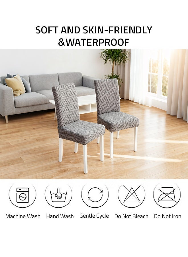 Sharpdo 3D Pattern-Stretch Dining Chair Cover (1 or 4 Pack) - Washable Removable Chair for Kitchen Dining Room Hotel，High-Quality Fade-Resistant Fabric - Image 3