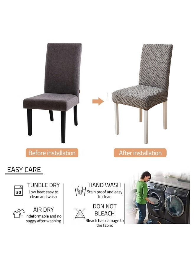 Sharpdo 3D Pattern-Stretch Dining Chair Cover (1 or 4 Pack) - Washable Removable Chair for Kitchen Dining Room Hotel，High-Quality Fade-Resistant Fabric - Image 4