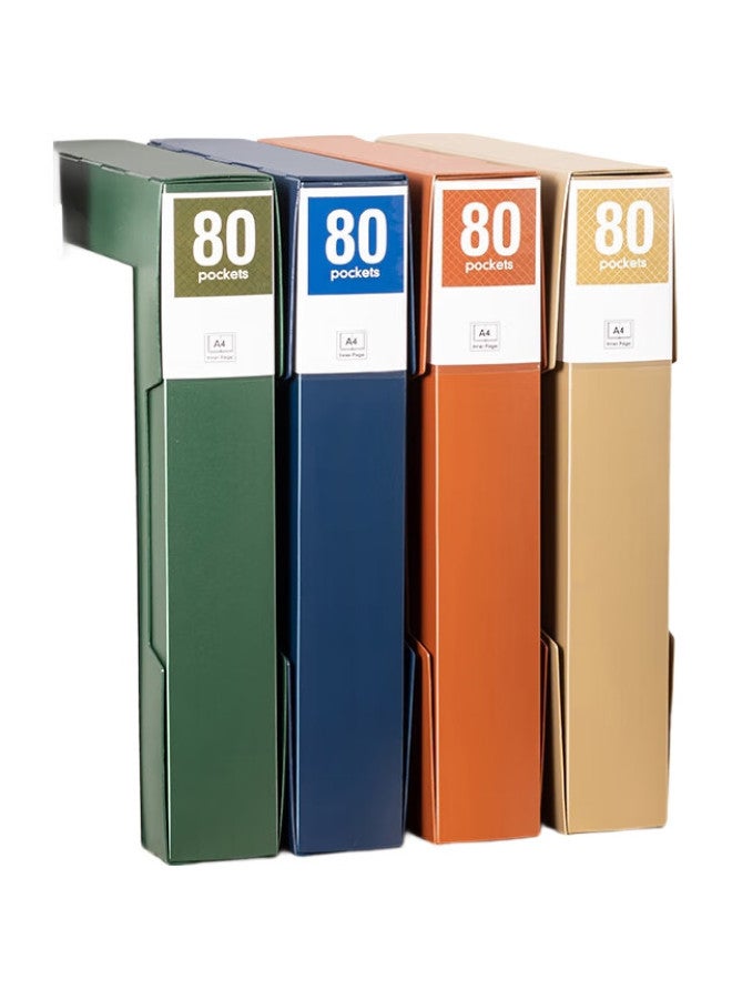 Tianse A4/80-Page Large Capacity Document Folder With Insert Pages, Thickened With Cover, Loose-Leaf Organizer, File Box, Exam Paper Storage Loose-Leaf Folder, Ts-20008, Deep Blue - Image 2