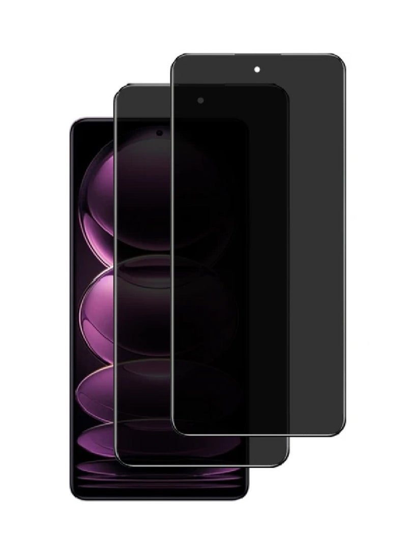 Super 2 Pieces Tempered Glass Screen Protector Anti-Spy Privacy Designed For Xiaomi Redmi Note 12 Pro+ Full Screen Coverage And Bubble Free - Image 1