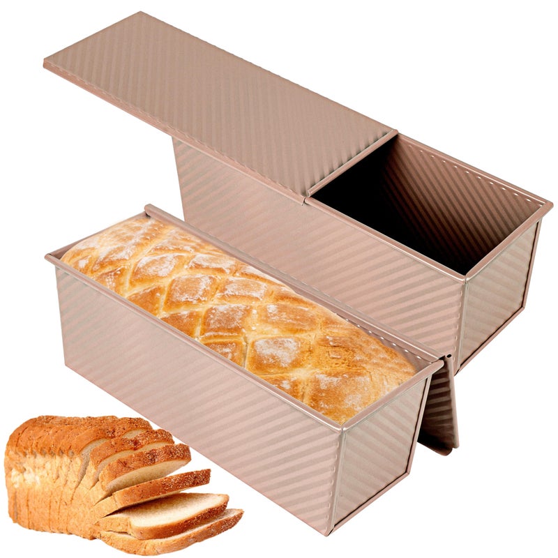 Spmarkt 2pack 2.2lb Gold Pullman Loaf Pan - Image 1