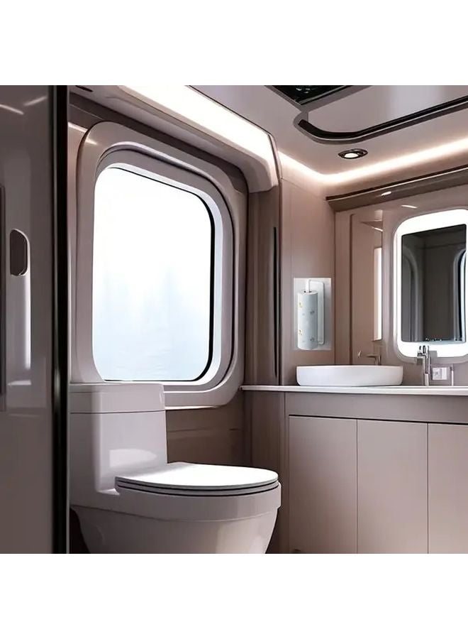 Black No Drill Wall Mounted Tissue Holder Steel Space Saving For Kitchen Bathroom - Image 4