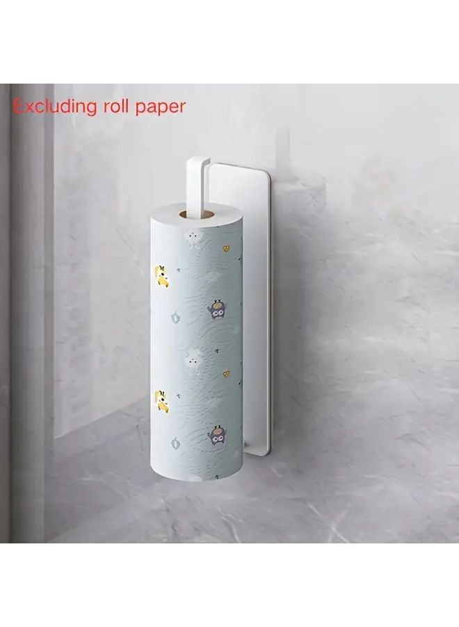 Black No Drill Wall Mounted Tissue Holder Steel Space Saving For Kitchen Bathroom - Image 5