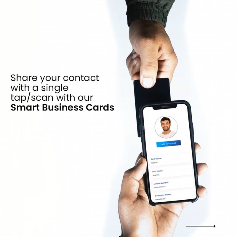 CUIR ALLY Customizable NFC Business Card - Black with Gold Foil Name Printing - Tap or QR scan to Share Contact Instanty - Digital Visiting Card for Smart Networking - Image 5