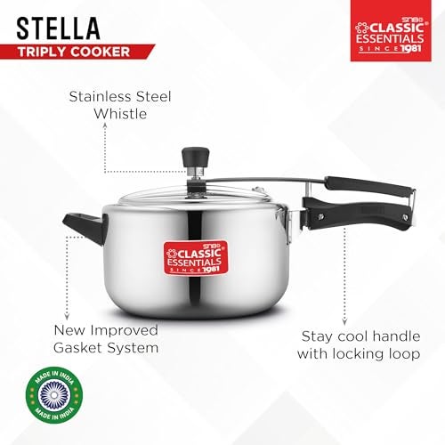 Classic Essentials Triply Stainless Steel Pressure Cooker Inner Lid 5 L | Triply Cooker with Gas & Induction Base, ISI-Certified, 100% Pure & Toxin-free, Silver | 5 years warranty - Image 3