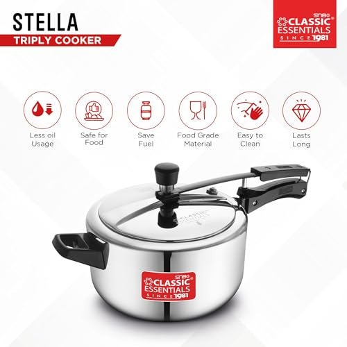 Classic Essentials Triply Stainless Steel Pressure Cooker Inner Lid 5 L | Triply Cooker with Gas & Induction Base, ISI-Certified, 100% Pure & Toxin-free, Silver | 5 years warranty - Image 5