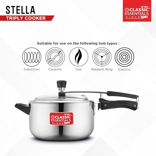 Classic Essentials Triply Stainless Steel Pressure Cooker Inner Lid 5 L | Triply Cooker with Gas & Induction Base, ISI-Certified, 100% Pure & Toxin-free, Silver | 5 years warranty - Image 4