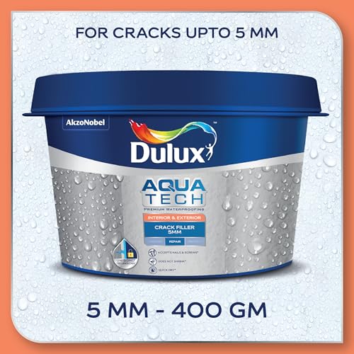 Dulux Aquatech Waterproof Crack & Gap Filler – High-Strength, Non-Shrink Sealant for Interior/Exterior Wall, Roof, Terrace, Home, Kitchen Sink, Tile Gap, Repair Concrete Leaks Up to 5MM (White 400GM) - Image 2
