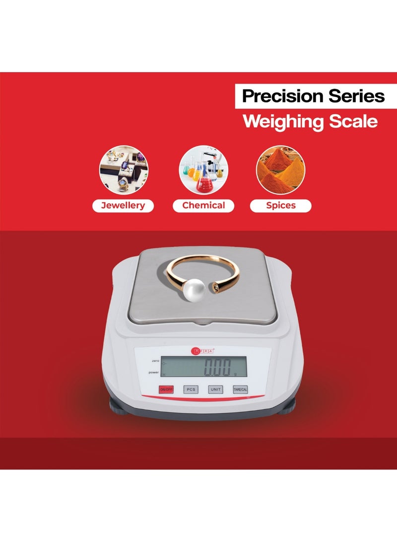 AFRA AFQS-AS60001LC Precision Scale 600g Capacity With 0.01g Accuracy | Large 125x160mm Platform | Jewelry, Gold & Silver Weighing Machine - Image 2