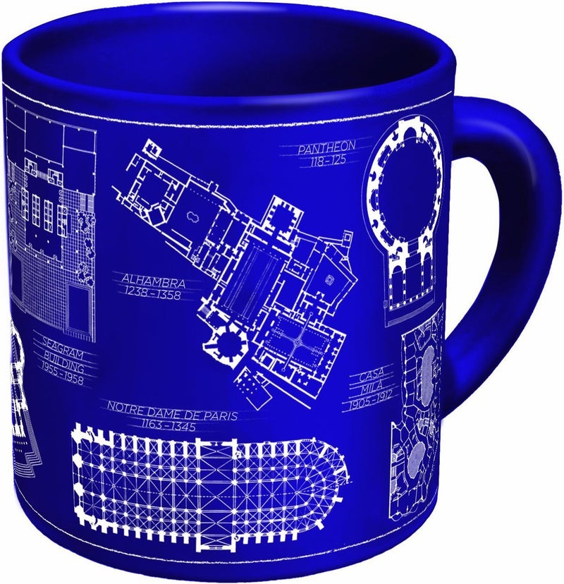 The Unemployed Philosophers Guild Architecture Coffee Mug - Architectural Drawings of Famous Buildings - from Classic to Classical - Comes in a Fun Gift Box - Image 1