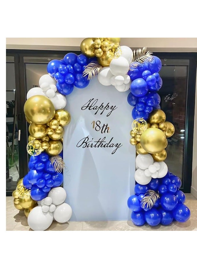 بوكسوودس 70 قطعة من البالونات الزرقاء البيضاء الذهبية الكرومية والقصاصات الورقية لتزيين حفلات أعياد الميلاد وحفلات استقبال المولود والكشف عن جنس الطفل - Image 5