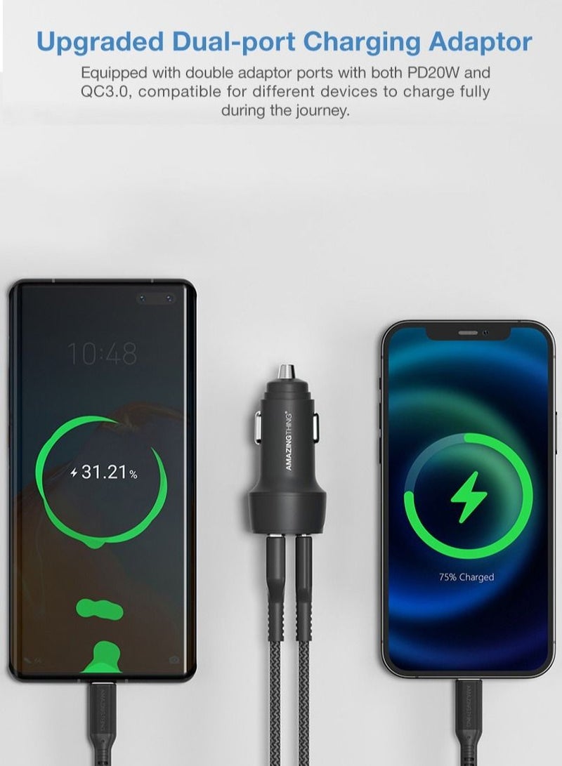 أميزينج ثنج Speed Pro Type-C PD [20 واط] Type - A QC 3.0 ماكس شاحن سيارة الطاقة متوافق مع الأجهزة التي تعمل بالطاقة USB - Image 5