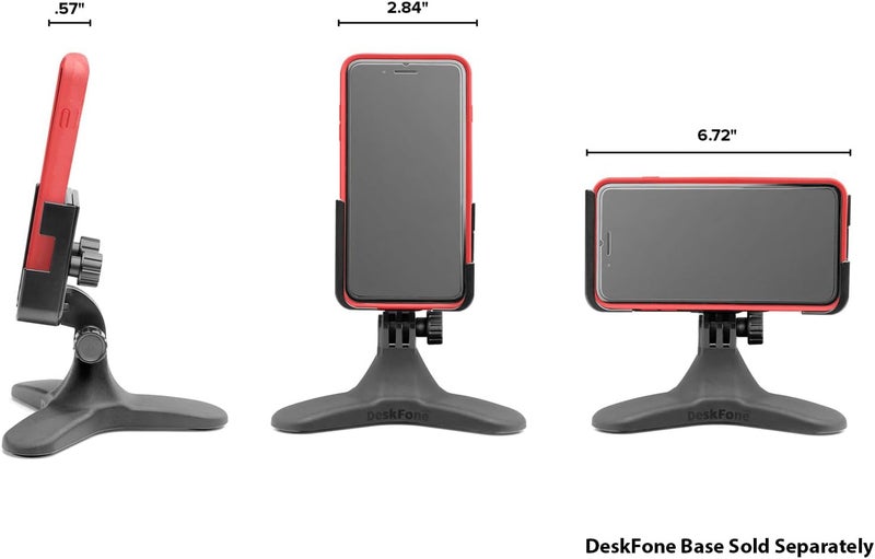 WeatherTech DeskFone Two View Universal Phone Holder for Flat Surfaces, Office, Kitchen, Nightstand - Rose Gold Metal Knobs - Image 2