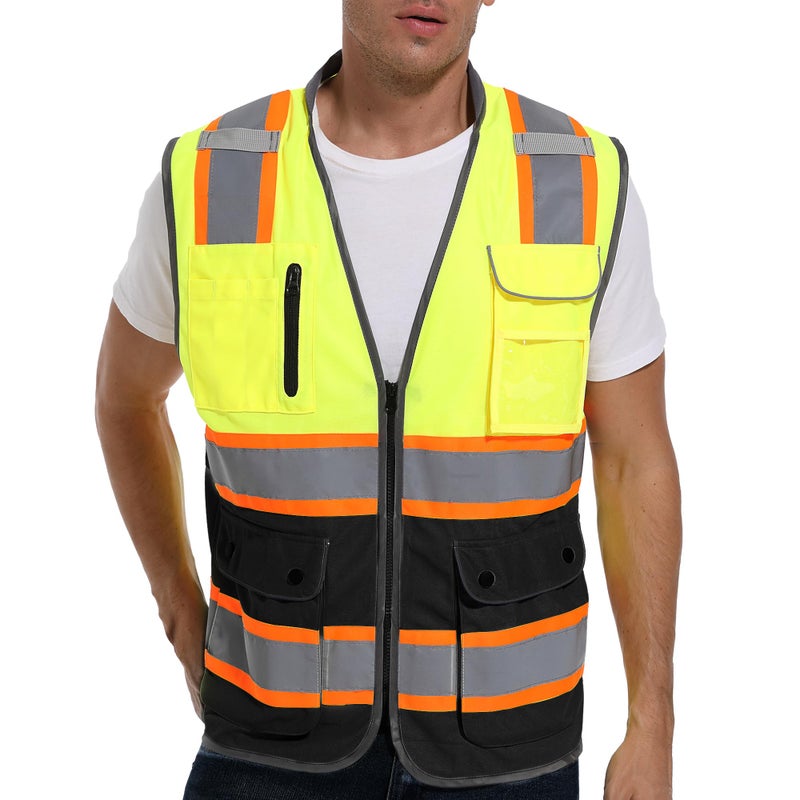 ArcRidge Reflective Safety Vest for Men and Women - High Visibility Construction Vest - Dual Tone Reflective Strips (Yellow-Black, Small) - Image 5