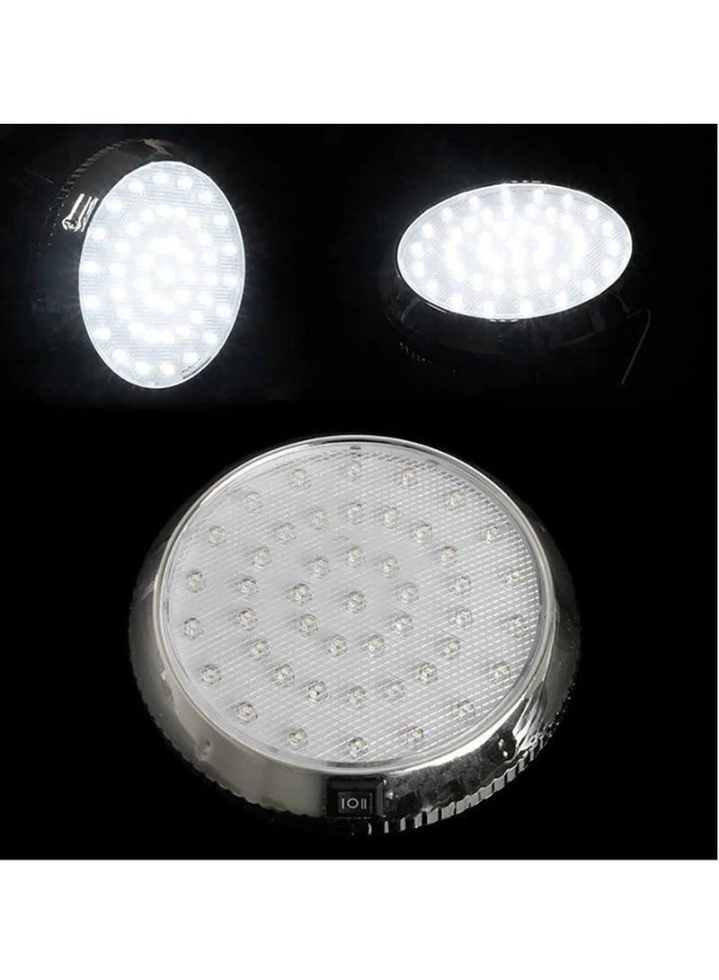 Excefore RV Interior Light, 2 Pcs LED Ceiling Dome Light with 46 LED, DC 12V Downlight for Campervan, Motorhome, Vehicle, Boat, Trailer, Marine -Round White  - Image 4