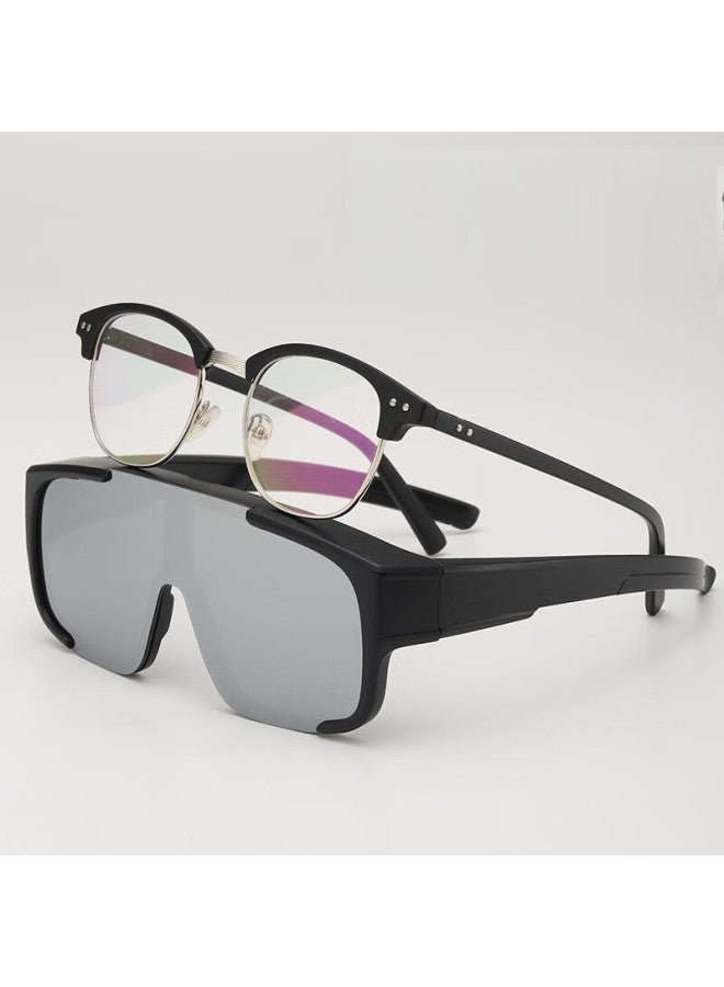 Lovecraft Cycling Glasses Large Frame Black Frame Gray Lens Near-Sighted Glasses Outdoor Windproof Glasses Eye Protection Glasses For Men And Women - Image 2