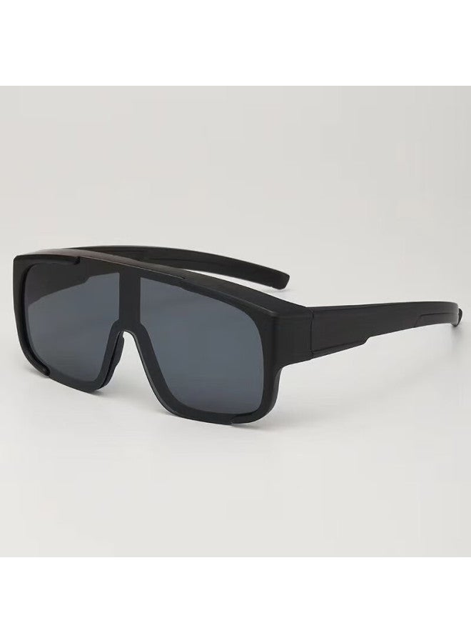 Lovecraft Cycling Glasses Large Frame Black Frame Gray Lens Near-Sighted Glasses Outdoor Windproof Glasses Eye Protection Glasses For Men And Women - Image 4