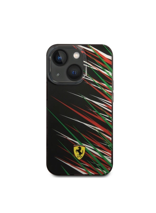 فيراري كفر ايفون 14 بولي كربون وسيلكون طباعة مزدوجة فيراري أسود Ferrari PC/TPU Case With Double Layer Grass Print - Image 3