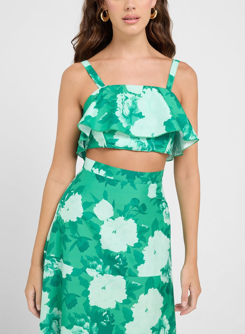 Ginger Strappy Floral Print Crop Top & Skirt Coord Set  - Image 3