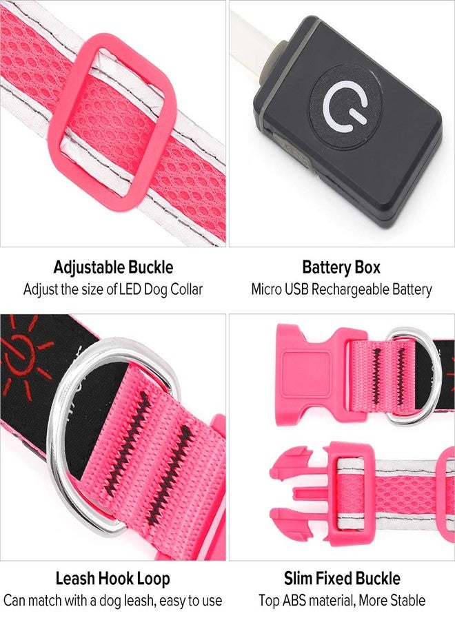BSEEN Light up Dog Collar Lights for Night Walking - Waterproof LED Dog Collar light Rechargeable Glow in The Dark Dog Collars for Small Dogs (Pink, Small) - Image 4