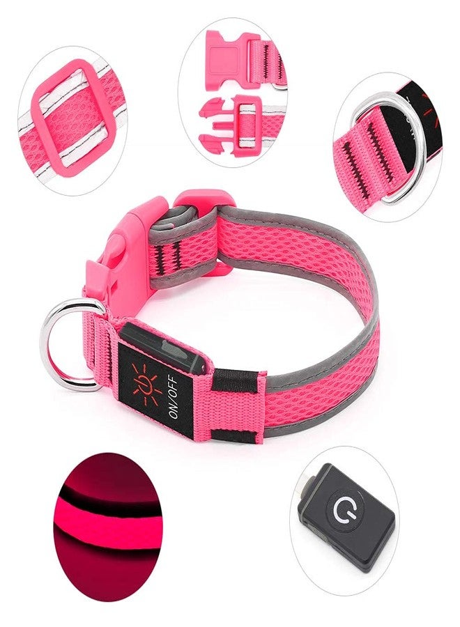 BSEEN Light up Dog Collar Lights for Night Walking - Waterproof LED Dog Collar light Rechargeable Glow in The Dark Dog Collars for Small Dogs (Pink, Small) - Image 3
