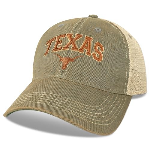 Legacy NCAA Officially Licensed Baseball Hat Texas Longhorns Lightweight Cap for Men Women Old Favorite Trucker Adjustable OFA Grey Trucker One Size Fits Most Snapback Closure - Image 1