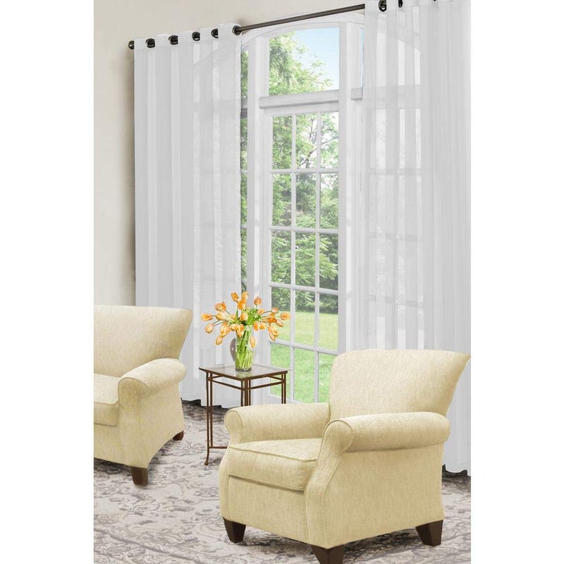CurtainFresh Odor Neutralizing Sheer Voile Grommet Window Curtain for Bedroom or Living Room (1 Panel)  59 in x 95 in  White - Image 4