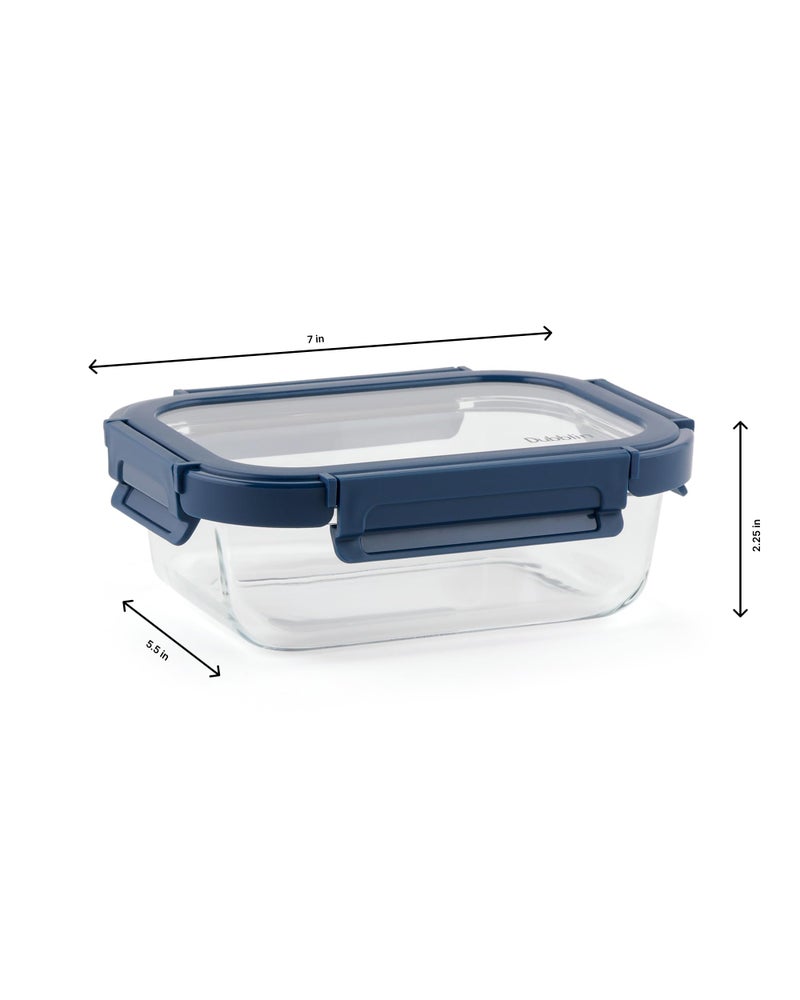 DUBBLIN Keep In Glass Borosilicate Glass Container 630ml - Rectangular, Clear | Oven, Freezer & Microwave Safe Storage Solution (1 Piece) - Image 4
