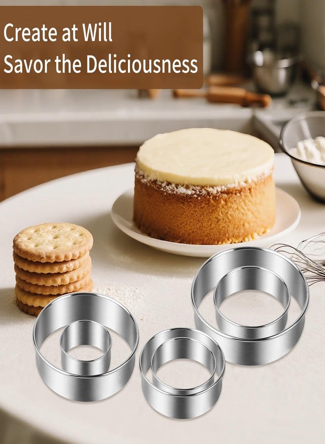Woosuke 9Pcs Round Cookie Cutter Set - Stainless Steel Biscuit Cutters(2,3,3.5,4,5,6Inch) with 3 Firm Plastic Dough Scrapers - Large Circle Cookie Cutter for Baking Pastry, Donuts, Fondant & Brownies - Image 5