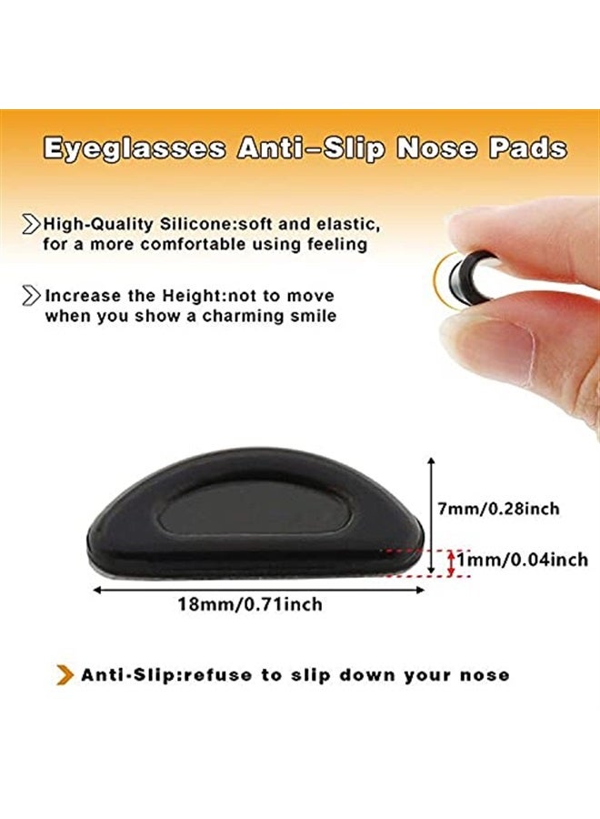 SMARTTOP Adhesive Nose Pad, 12 Pairs Eyeglass Nose Pads Stick On Silicone Anti-Slip for Glasses Sunglasses Thin Nose Pads Eyeglasses (6-Black & 6-Clear) - Image 2