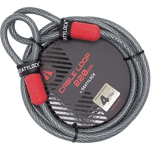 SeatyLock Bike Cable Lock - Anti Theft Triple Braided Steel Cable with Loops for Bike Security - Universal Fit Flexible Large Locking Cables for Bicycle U Chain or Folding Lock - 86.6" - Image 1