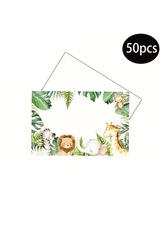 50pcs Jungle Safari Animal Print Table Labels Blank Tropical Wildlife Party Decorations - Image 5