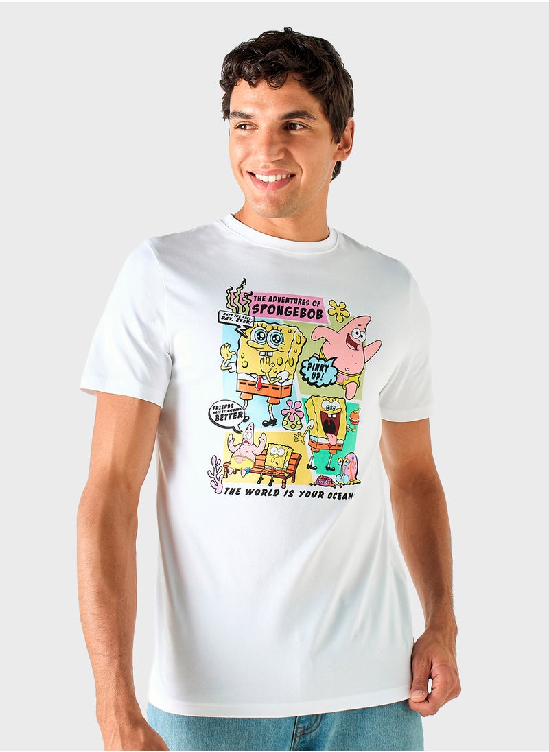 SP Characters - Printed Crew Neck T-Shirt - Image 1