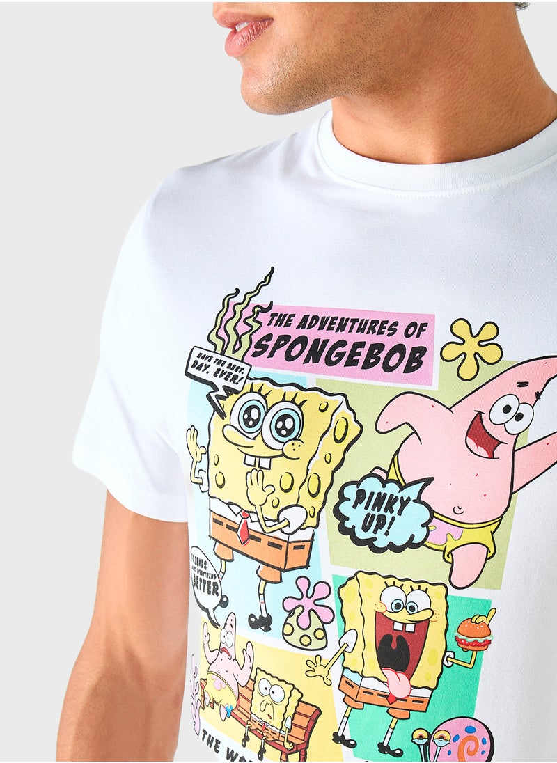 SP Characters - Printed Crew Neck T-Shirt - Image 1