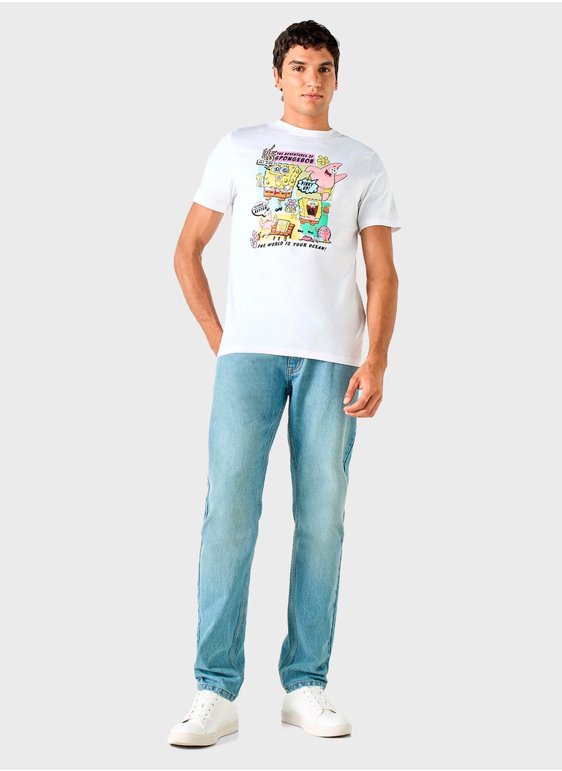 SP Characters - Printed Crew Neck T-Shirt - Image 1