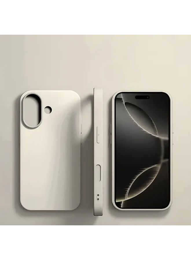 A Minimalist Solid Color Matte Frosted Shockproof Phone Case Ivory White Compatible With iPhone 15 Plus 16 Pro Max - Image 3