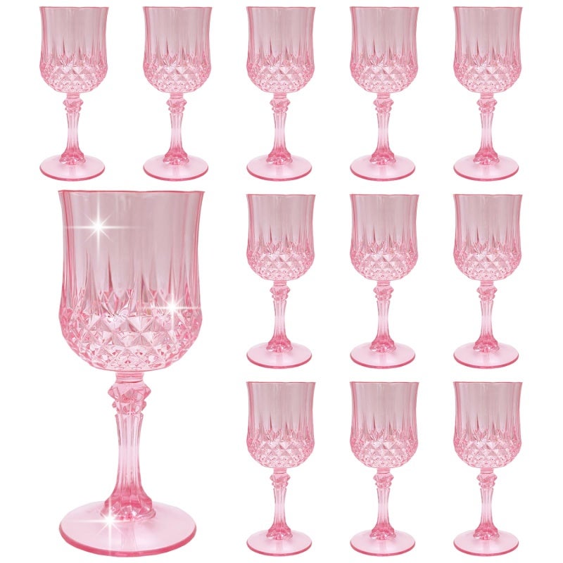 Disposable Plastic Cups: 12 Pcs Gold - Elegant Vintage Design Party Tableware for Wedding Reception Festive Outdoor Celebration Event Catering - Image 5