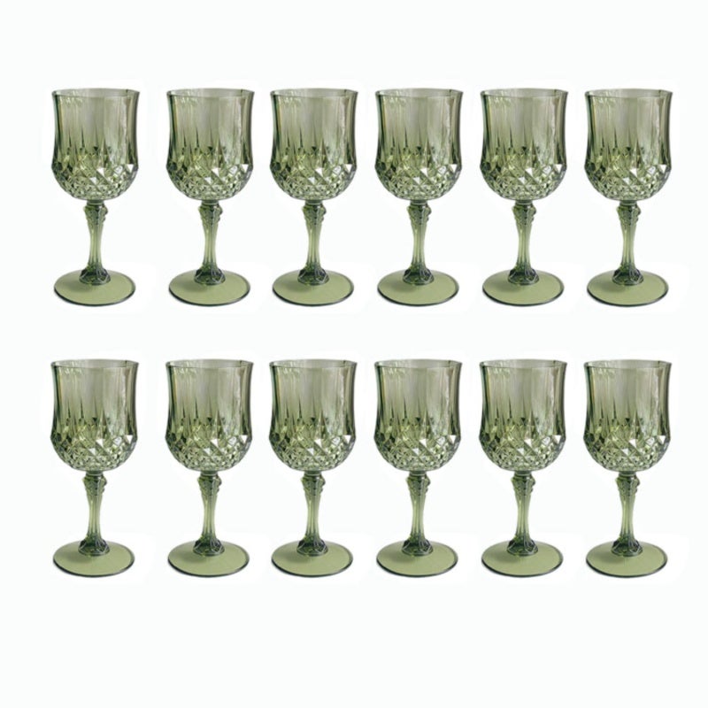 Disposable Plastic Cups: 12 Pcs Gold - Elegant Vintage Design Party Tableware for Wedding Reception Festive Outdoor Celebration Event Catering - Image 4