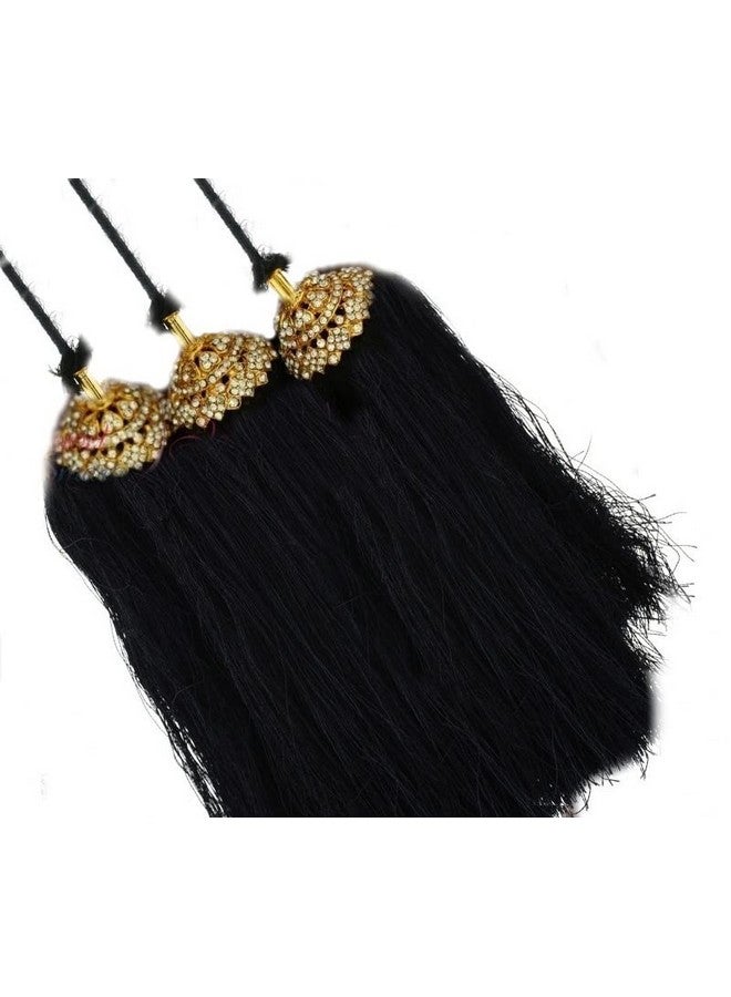 VAMA Fashion South Indian Traditional Hair Savaram Bharatanatyam Kuchipudi Jada Kunjalam Kupullu Billalu Gantalu For Women - Black - Image 3