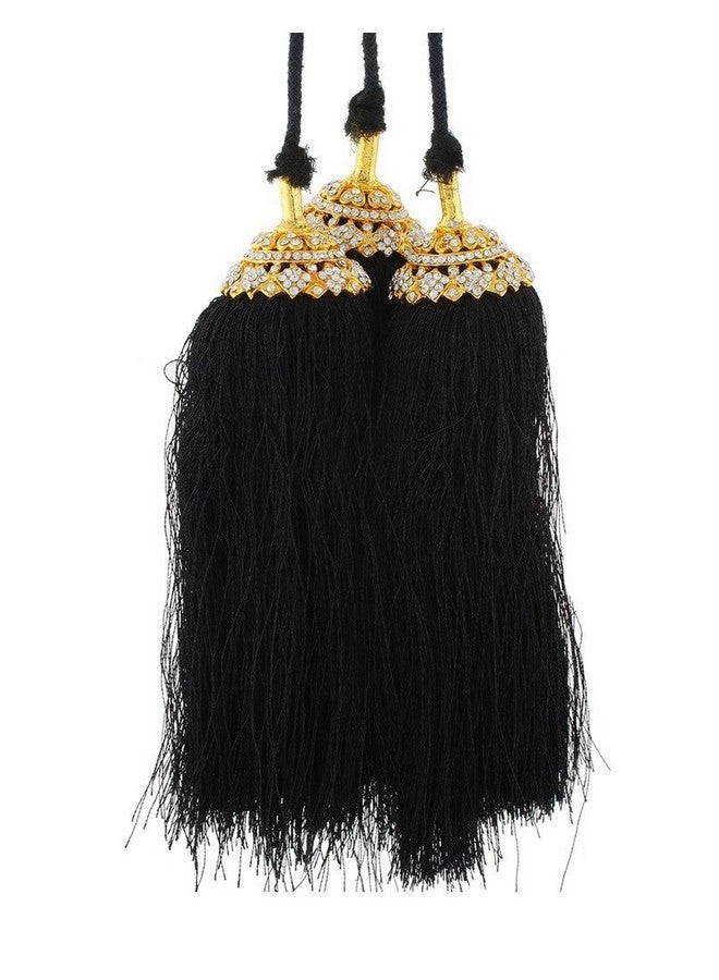 VAMA Fashion South Indian Traditional Hair Savaram Bharatanatyam Kuchipudi Jada Kunjalam Kupullu Billalu Gantalu For Women - Black - Image 1