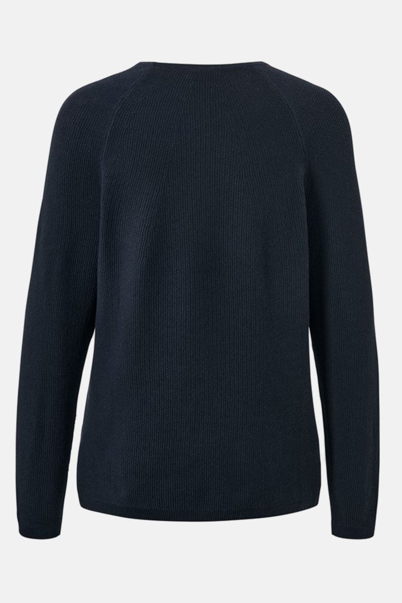 Tchibo Women Round Neck Knitted Sweater, Navy Blue - Image 2