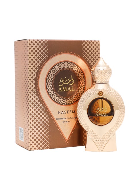 Amal Attar 16ml - Alcohol-Free, Long-Lasting Oriental Gourmand Fragrance with Saffron, Jasmine, Caramel & White Amber Notes- Long Lasting Attar For Men and Women